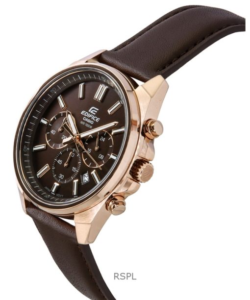 Casio Edifice Analog Standard Chronograph Brown Dial Quartz EFV-650CL-5AV 100M Mens Watch