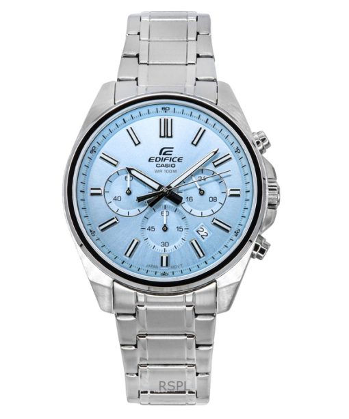 Casio Edifice Analog Standard Chronograph Light Blue Dial Quartz EFV-650D-2BV 100M Mens Watch