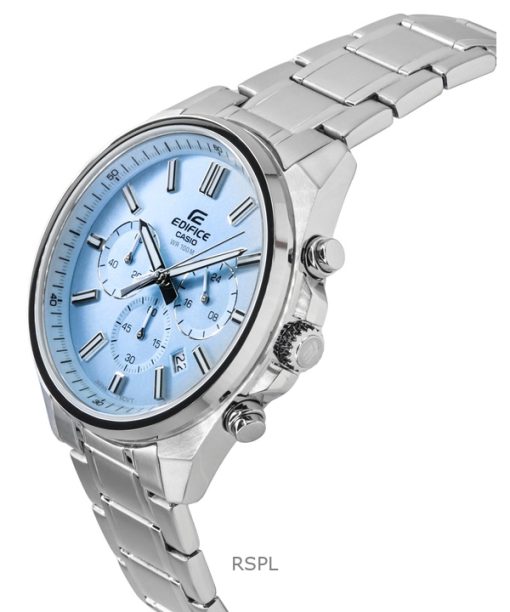 Casio Edifice Analog Standard Chronograph Light Blue Dial Quartz EFV-650D-2BV 100M Mens Watch