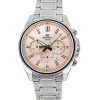 Casio Edifice Analog Standard Chronograph Pink Dial Quartz EFV-650D-4AV 100M Mens Watch