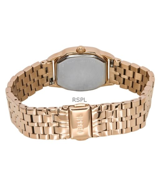 Fossil Harlow Rose Gold Tone Stainless Steel Cream Dial Quartz ES5386 Womens Watch