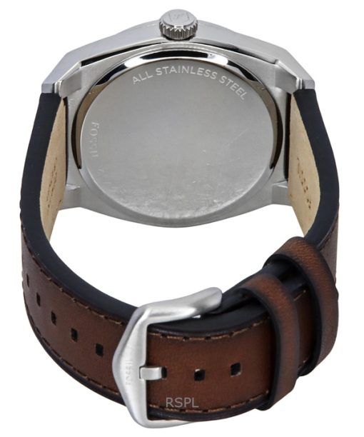 Fossil Everett Leather Strap Cream Dial Quartz FS6071 Mens Watch
