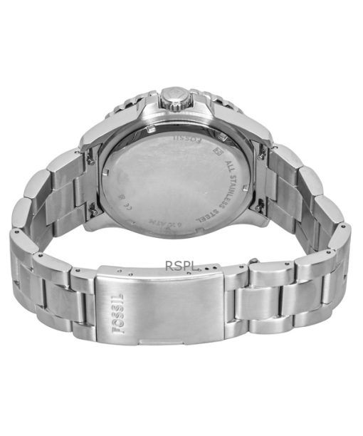 Fossil Blue GMT Stainless Steel Black Dial Quartz FS6092 100M Mens watch