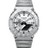 Casio G-Shock G-Steel Fine Metallic Tough Silicone Strap Grey Dial Quartz GM-2100YM-8A 200M Mens Watch