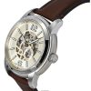 Fossil Heritage Brown Leather Strap Cream Skeleton Dial Automatic ME3264 Mens Watch