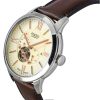 Fossil Townsman Leather Strap Open Heart Cream Dial Automatic ME3266 Mens Watch