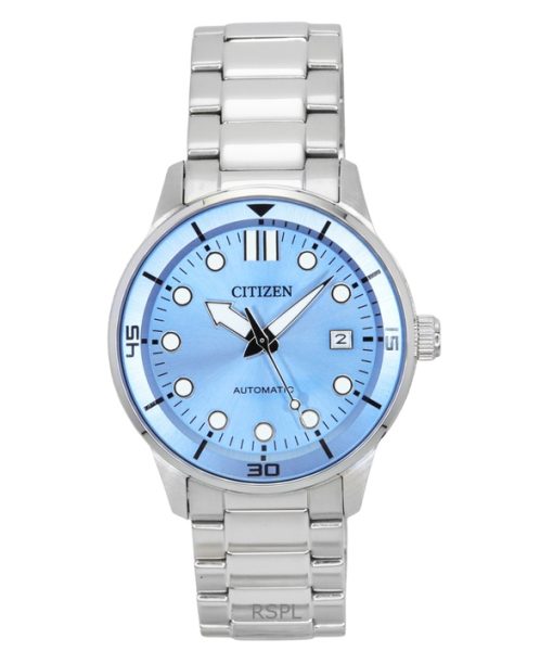 Citizen Stainless Steel Light Blue Dial Automatic NJ0191-83A 100M Mens Watch