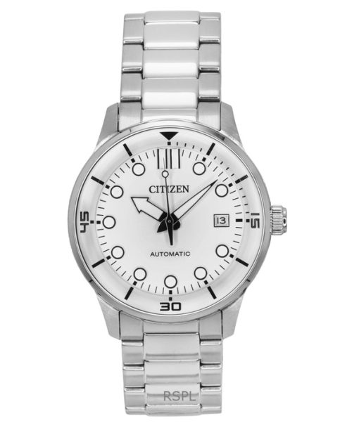 Citizen Automatic Stainless Steel White Dial NJ0191-83L 100M Mens Watch