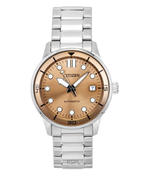 Citizen Stainless Steel Bronze Dial Automatic NJ0191-83X 100M Mens Watch