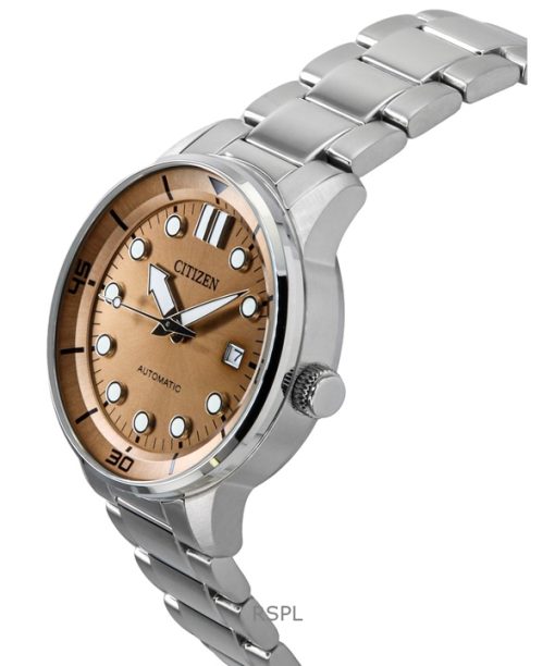 Citizen Stainless Steel Bronze Dial Automatic NJ0191-83X 100M Mens Watch