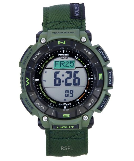 Casio Pro Trek Climber Line Digital Cloth Strap Solar PRG-340B-3 100M Mens Watch