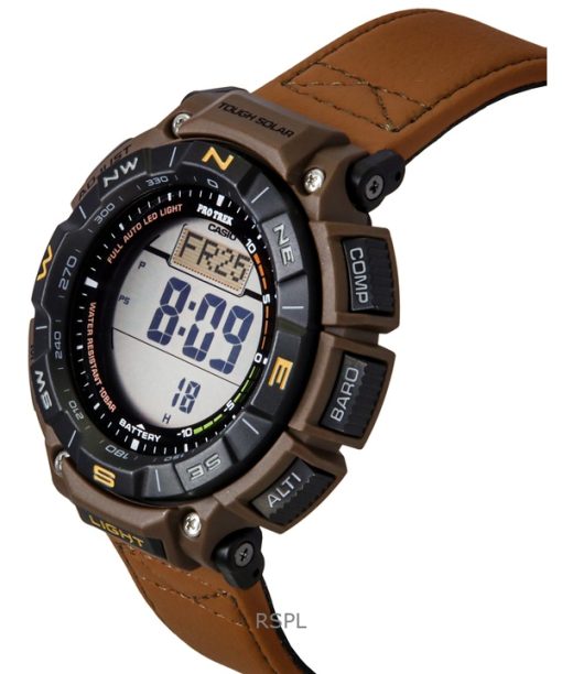 Casio Pro Trek Climber Line Digital Leather Strap Solar PRG-340L-5 100M Mens Watch