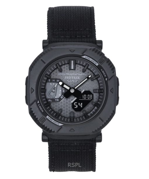 Casio Pro Trek Analog Digital White Mountaineering Black Dial Solar PRJ-B001WM-1 100M Mens Watch