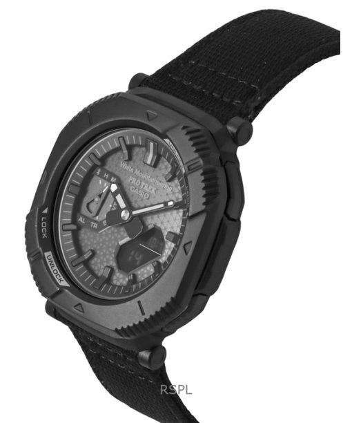 Casio Pro Trek Analog Digital White Mountaineering Black Dial Solar PRJ-B001WM-1 100M Mens Watch