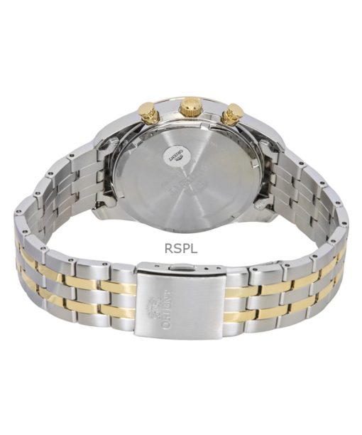 Orient Contemporary Chronograph Two Tone Stainless Steel White Dial Quartz RA-TX0302S Mens Watch