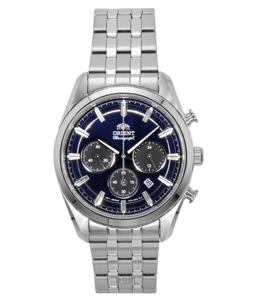 Orient Contemporary Chronograph Stainless Steel Navy Blue Dial Quartz RA-TX0303L Mens Watch