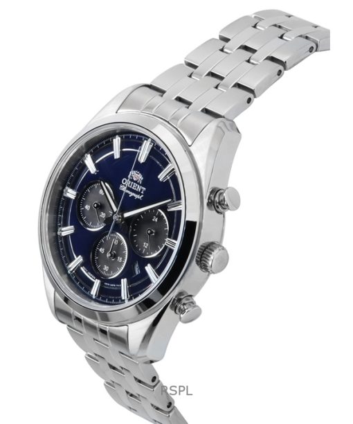 Orient Contemporary Chronograph Stainless Steel Navy Blue Dial Quartz RA-TX0303L Mens Watch