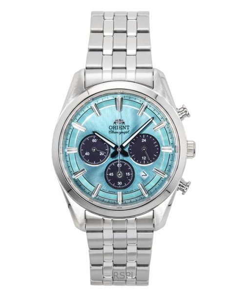 Orient Contemporary Chronograph Stainless Steel Sky Blue Dial Quartz RA-TX0304L Mens Watch