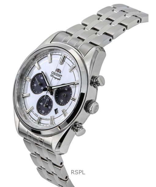 Orient Contemporary Chronograph Stainless Steel White Dial Quartz RA-TX0305S Mens Watch
