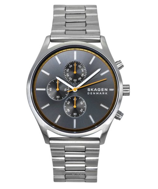 Skagen Holst Chronograph Stainless Steel Sunray Grey Dial Quartz SKW6926 Mens Watch