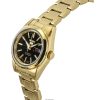 Seiko 5 Gold Tone Stainless Steel Black Dial 21 Jewels Automatic SYMK22K1 Womens Watch