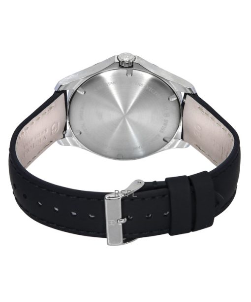 Victorinox Alliance Leather Strap Black Dial Quartz 241904 100M Mens Watch With Knife Set