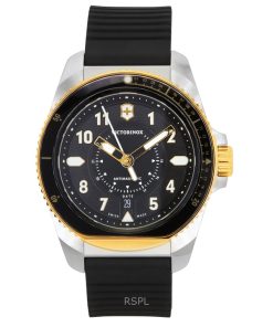 Victorinox Journey 1884 Rubber Strap Black Dial Quartz Divers 242014 200M Mens Watch
