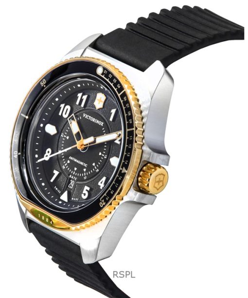 Victorinox Journey 1884 Rubber Strap Black Dial Quartz Divers 242014 200M Mens Watch