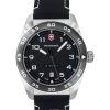 Victorinox Swiss Army Leather Strap Black Dial Automatic 242044 100M Mens Watch