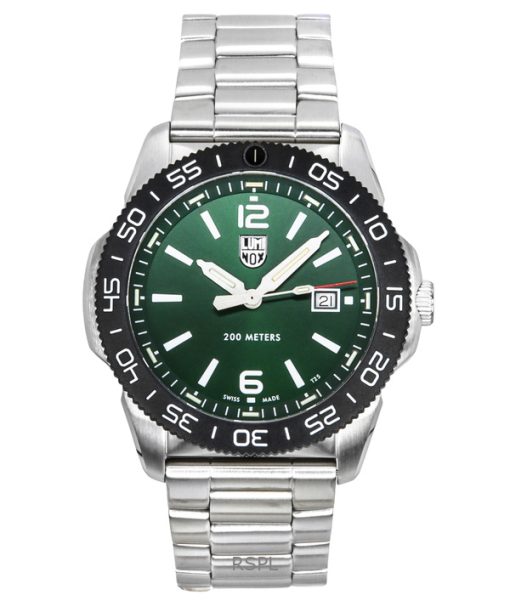 Luminox Pacific Diver Stainless Steel Green Dial Quartz XS.3137 200M Mens Watch