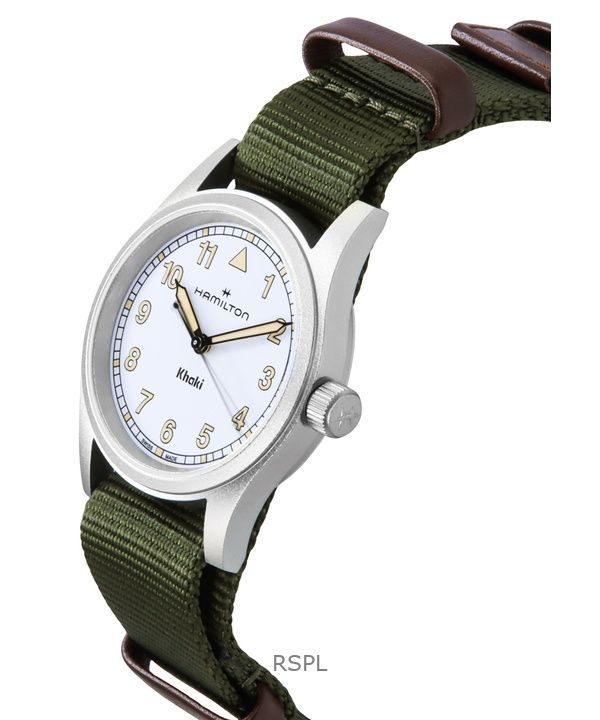 Hamilton Khaki Field Textile Strap White Dial Quartz H69301910 Unisex Watch