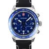 Victorinox Swiss Army Chronograph Leather Strap Blue Dial Quartz 242047 100M Men's Watch