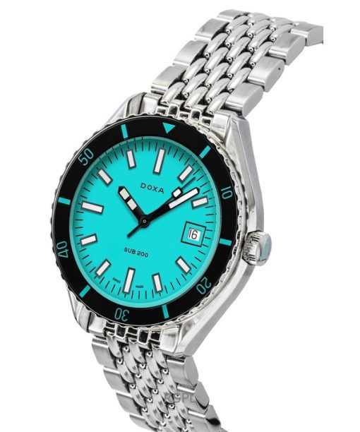 Doxa SUB 200 Aquamarine Turquoise Dial Automatic Diver's 799.10.241.10 200M Men's Watch With Extra Strap