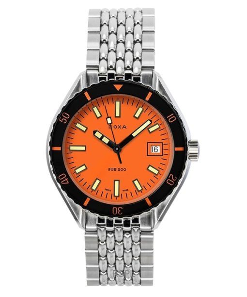 Doxa SUB 200 Professional Stainless Steel Orange Dial Automatic Diver's 799.10.351.10 200M Men's Watch With Extra Strap