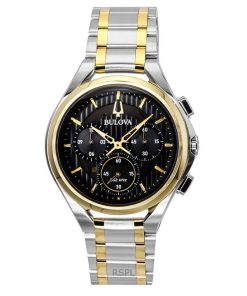Bulova Curv Chronograph Two Tone Stainless Steel Black Dial Quartz 98A301 Men's Watch