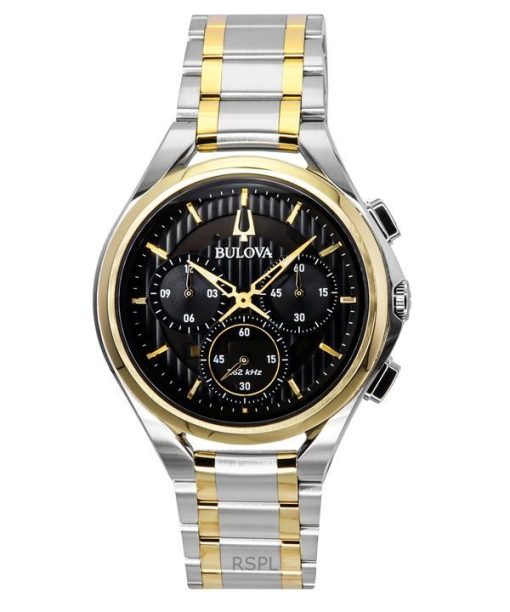 Bulova Curv Chronograph Two Tone Stainless Steel Black Dial Quartz 98A301 Men's Watch