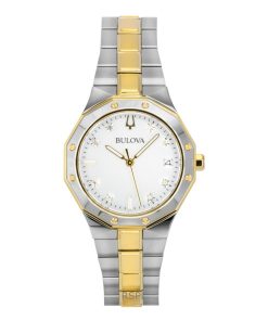 Bulova Prestige Stainless Steel Mother Of Pearl Dial Quartz 98P234 100M Women's Watch