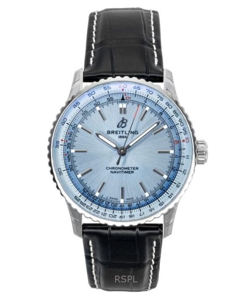 Breitling Navitimer Leather Strap Ice Blue Dial Automatic A17329171C1P1 Men's Watch