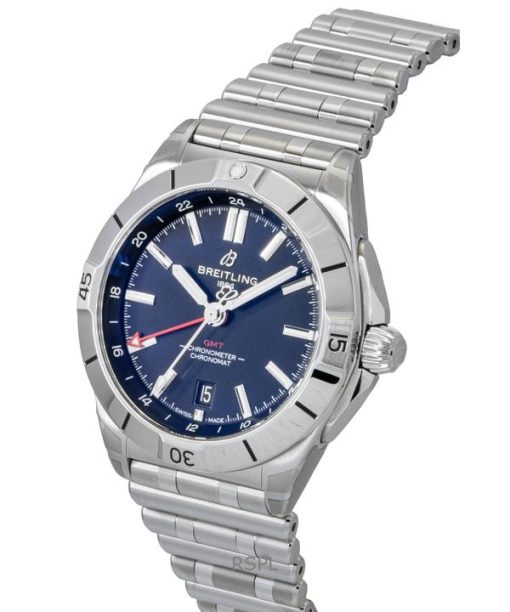 Breitling Chronomat GMT Stainless Steel Black Dial Automatic Diver's A32398101B1A1 200M Men's Watch