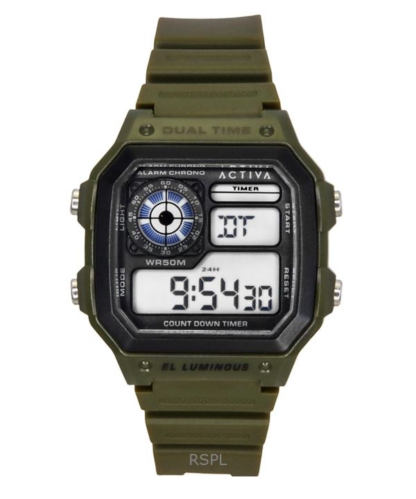 Invicta Activa Digital Green Polyurethane Strap Black Dial Quartz ACW1299-002 Men's Watch