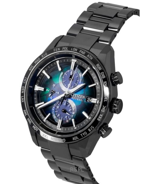 Citizen Attesa Radio-Controlled Chronograph Super Titanium Multicolor Dial Eco- Drive AT8286-65E 100M Men's Watch