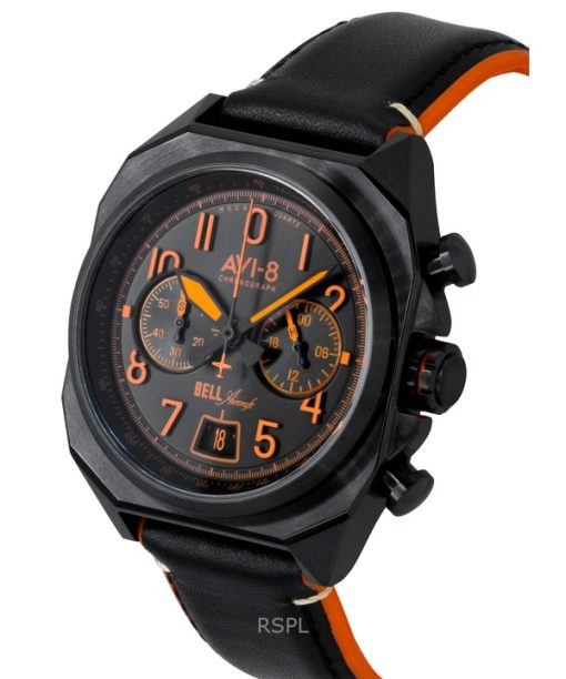 AVI-8 Bell X-1 Machbuster Chronograph Super Sonic Black Rubber And Leather Strap Black Dial Quartz AV-4118-04 Men's Watch
