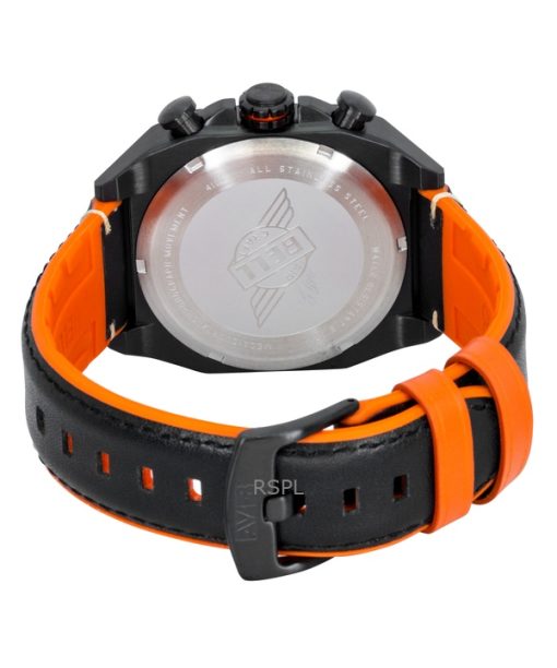 AVI-8 Bell X-1 Machbuster Chronograph Super Sonic Black Rubber And Leather Strap Black Dial Quartz AV-4118-04 Men's Watch