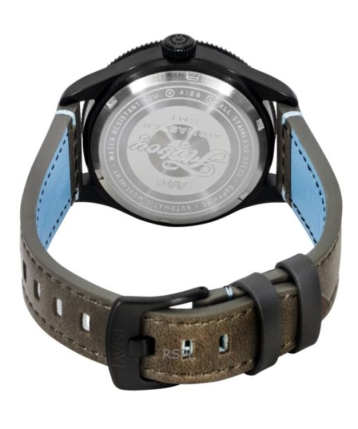 AVI-8 Flyboy Airmaster GMT Leather Strap Grey Dial Automatic AV-4128-05 Men's Watch