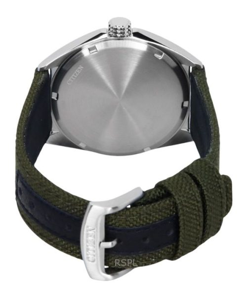 Citizen Eco-Drive Green Nylon Strap White Dial AW1571-09A 100M Men's Watch
