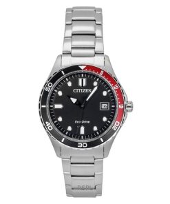 Citizen Eco-Drive Stainless Steel Black Dial AW1820-81E 100M Unisex Watch