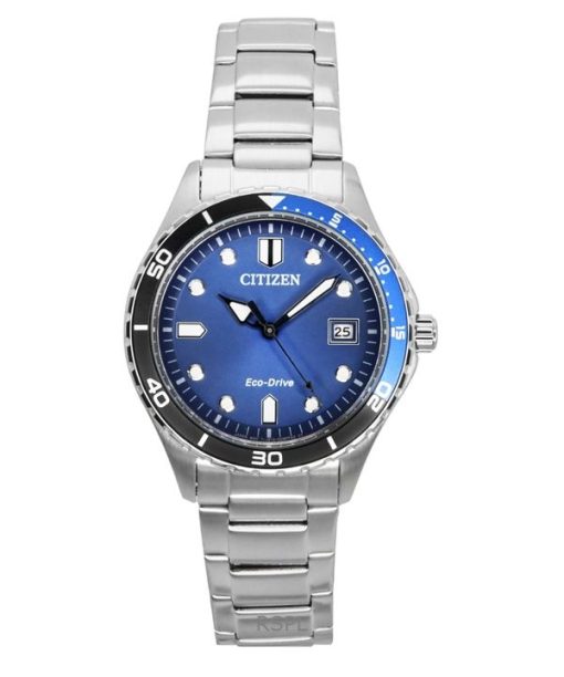 Citizen Eco-Drive Stainless Steel Blue Dial AW1821-89L 100M Unisex Watch
