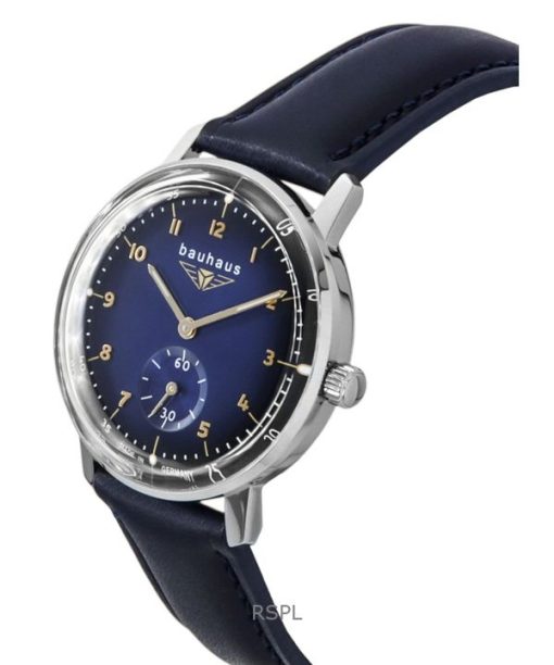 Bauhaus Leather Strap Dark Blue Dial Quartz 20373 Women's Watch