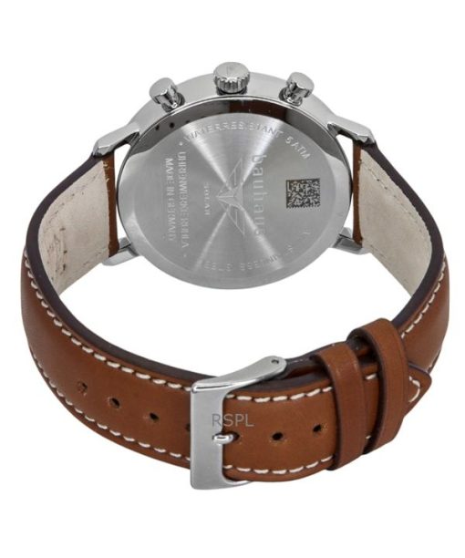 Bauhaus Chronograph Leather Strap Blue Dial Solar 20863 Women's Watch