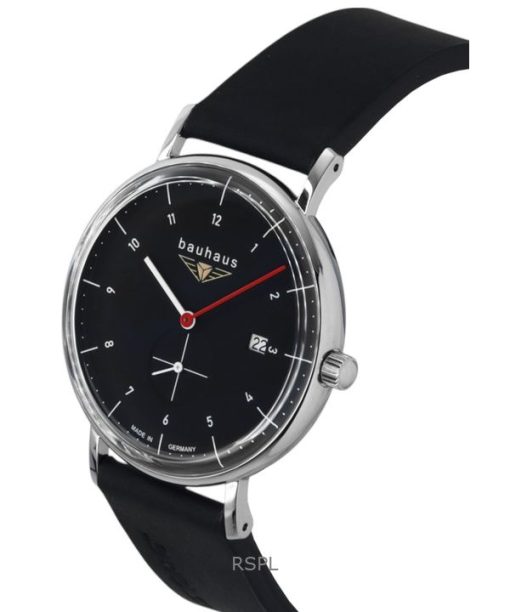 Bauhaus Classic Leather Strap Black Dial Quartz 21302 Men's Watch